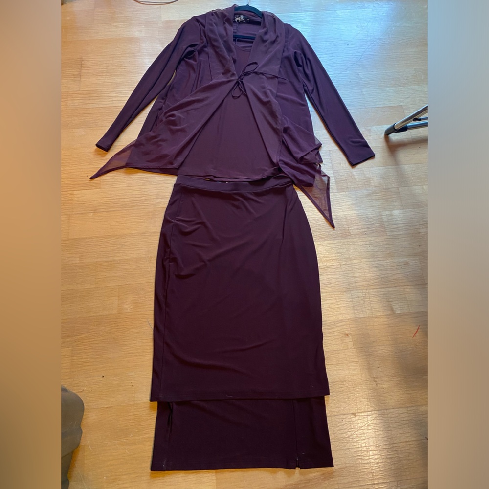 Sympli Women's Set Size 6 Purple Skirt & Top